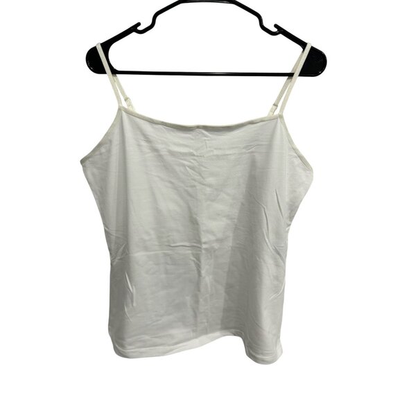 George Womens White Cami Cotton Spandex Adjustable Straps Sz XL - Picture 1 of 9